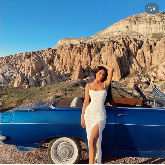 ZARA DRAPED MIDI DRESS - Picture 5 of 16